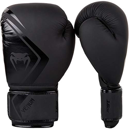 Venum Contender 2.0 Boxhandschuhe, Unisex, Erwachsene, Schwarz/Schwarz, 350 g