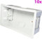 10x 47mm Deep Plasterboard Back Box – Double Dry Lining Flush/Recess Mounted Pattress For Stud/Plaster Board Walls, Face Plates & Twin / 2 Gang Socket Outlets