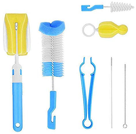 Flaschenbürste Baby, Baby Flaschenbürste Set, Babyflaschenbürsten-Set, Water Bottle Cleaning Brush, Brush Flaschenbürste, Flaschenbürsten Set, Reinigungsbürste für Babyflaschen, Becher, Strohhalme