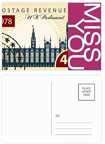 DIYthinker London Parlament Stamp England Großbritannien UK Fräulein Postkartenset dankt Karte Mailing Side 20pcs 5.7 Zoll x 3.8 Zoll Mehrfarbig