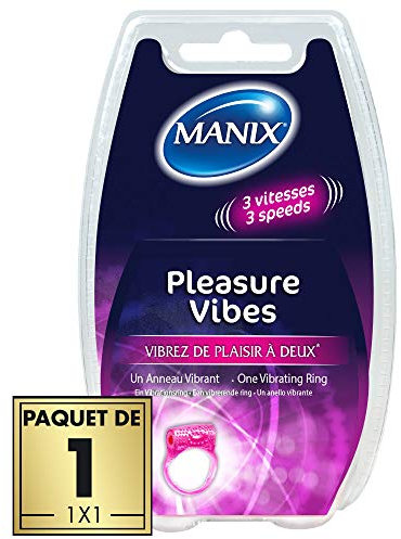 Manix Pleasures Vibes Vibrator-Ring für Paare, 1 Einheit / 3 Geschwindigkeitsstufen und stimulierende Perlen für Klitorisvergnügen/35 Minuten Akkulaufzeit