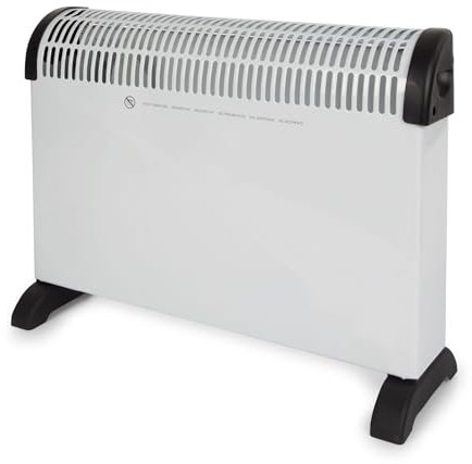 Perel Konvektor mit Turbogebläse, Konvektor Heizung, Elektroheizung, elektrischer Konvektor, Heizgerät mit 3 Heizstufen für Räume bis 60 m³, für innen, Raumthermostat, 2000 W