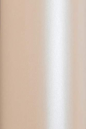 Netuno 20x Bastelkarton Perlmutt Lachs DIN A4 21 x 29,7 cm 250g Aster Metallic Salmon Perlmuttkarton Feinkarton Bastelpapier glänzend für Hochzeit Geburtstag Weihnachten Taufe