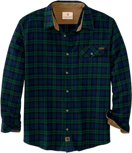 Legendary Whitetails Herren Buck Camp Flanell Langarm Plaid Button Down Freizeithemd Cordbündchen, Schottenkaro Wald Plaid, L