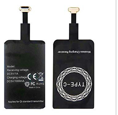 AISHEMI Adaptateur récepteur de charge sans fil avec technologie Fast Smart Microchip pour Samsung, LG, Huawei, Sony, Motorola, Xiaomi, Alcatel et tous les appareils Android USB Type-C