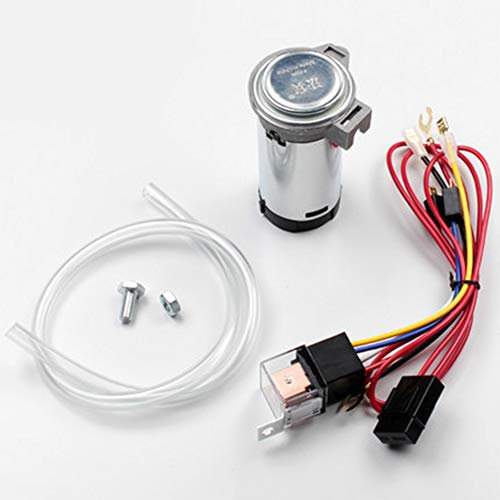 WTTWW Compresseur d'air À Klaxon 12V / 24V pour Camions, Motos, Véhicules Électriques, Harnais avec Relais,Silver b,12V