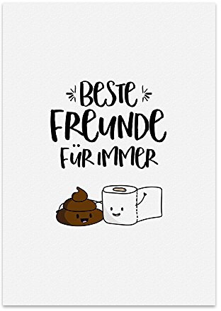 Kunstdruck, Poster mit Spruch – BESTE FREUNDE FÜR IMMER – Typografie-Bild auf hochwertigem Karton - Plakat, Druck, Print, Wandbild KD-00139-M