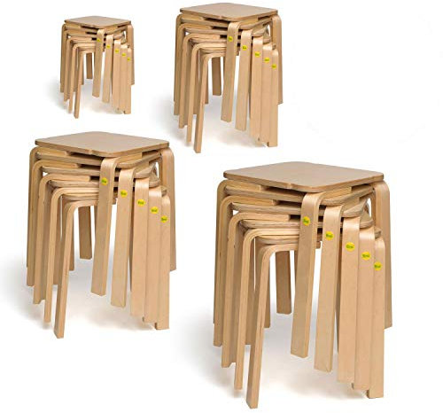 20x Erzi Hocker 48 aus Formholz Birke bis 140kg belastbar Stuhl stapelbar