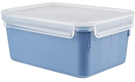 Emsa Frischhaltedose mit Deckel 2,2l Clip & Close Color Edition, 100% auslaufsicher, hygienisch, spülmaschinenfest, mikrowellengeeignet, gefriergeeignet, blau, N10128