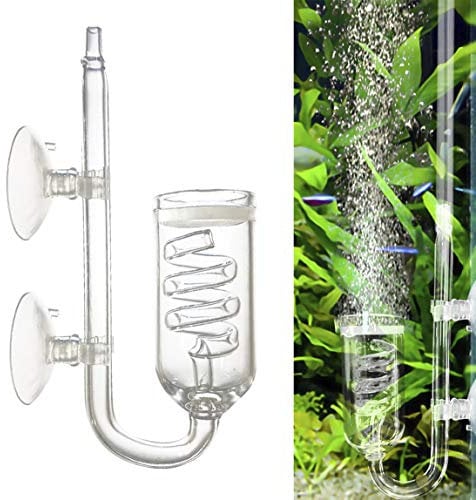 IAFVKAI CO2 Diffuser Aquarium Glass Spiral CO2 Atomizer Diffuser Bubble Counter Check with Suction Cup for Aquarium Planted Fish Tank Supply Accessories