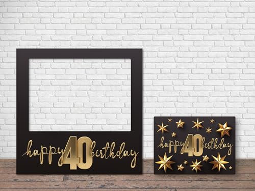 Photocall + Cartel Feliz 40 Cumpleaños Sin Estrellas | Regalos para Cumpleaños | Photocall Económico y Original | Ideas para Regalos | Regalos Personalizados de Cumpleaños