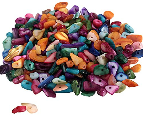 Belvanr 330 Stück Edelsteinperlen Naturform mit Bohrung zum Basteln, 5-8 mm Bunte Edelsteine mit Loch Kristalle Steine, Unregelmäßige Edelstein Perlen,für DIY Ketten Ohrringe Schmuck Basteln