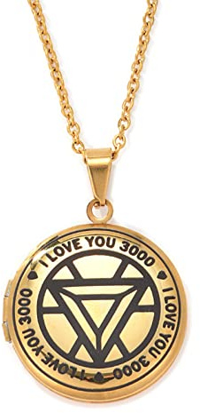 I Love You 3000 Gift for Daughter Son Dad Mom Marvel Avenger Fans Gifts Boyfriend Girlfriend Anniversary Locket That Holds Pictures for Husband Wife Iron Man Gift Couple Birthday Gift for Her Him