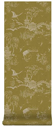 Superfresco Easy Papier peint intissé Gaia Japon 1005 x 52cm Ocre | Revêtement Mural, Tapisserie | Ambiance Facile à poser et à enlever