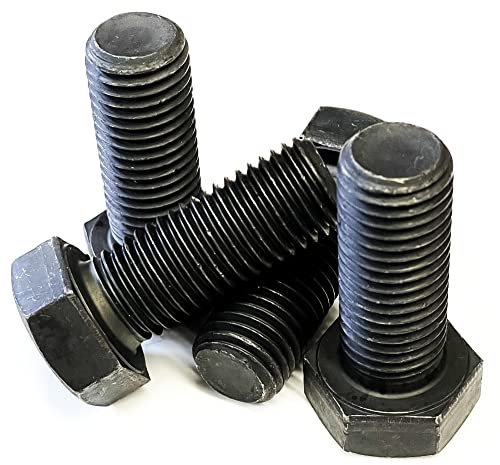 M20 x 50 Sechskantschrauben, schwarz, Güteklasse 8.8, hochfester Stahl, Sechskantschrauben, DIN 933, 4 Stück