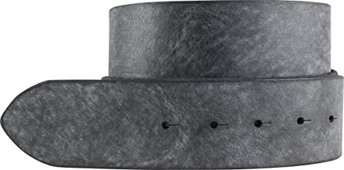 BELTINGER Wechselgürtel aus weichem Vollrindleder Used-Look ohne Schnalle 5 cm | Druckknopf-Gürtel für Damen Herren 50mm | Vintage-Look | Schwarz 85cm