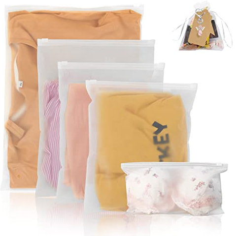 Newthinking 25Pcs Resealable Travel Storage Bags, Ziplock Hospital Bags Maternity Essentials, Frosted Ziplock Seal Accessories Space Saver Storage Luggage Organiser Pouch for Home School Trip