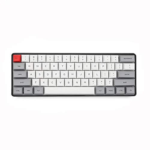 HMTE Teclado Tipo-C con Cable RGB Retroiluminación Teclado mecánico para Juegos 60% 61 Teclas Eje óptico (Color : White, Size : Red Switch)