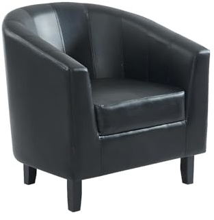 Vente-unique Lounge-Sessel - Kunstleder - Schwarz - Cristobal II