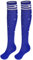 ANNTXL Damen Strass, Overknee-Socken, gestreift, gestrickt, Strümpfe, Beinstulpen für Weihnachten, Valentinstag, Events, Blau mit weißen Streifen, Medium