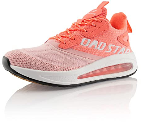Fusskleidung® Damen Herren Sportschuhe Dämpfung Sneaker leichte Laufschuhe Rosa Pink EU 38