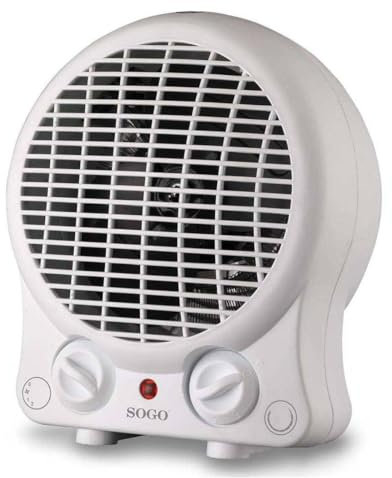SOGO Calefactor Baño Bajo Consumo 2000W - Calefactor de Calentamiento Rápido y Eficiente 3 Modos: Ventilador, Calor 1 y Calor 2 - Calefactor con Protección Sobrecalentamiento