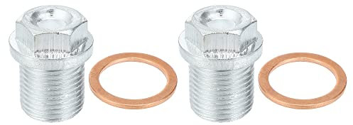 X AUTOHAUX 2 x M18 x 1,5 Stahl-Ölablassschraube für Volvo, silberfarben