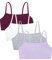 Fruit of the Loom Women's Spaghetti Strap Cotton Pullover Sports Bra Value Pack, Opaque, Purple/White/Lilac/Grey, 34 (Pack of 4)