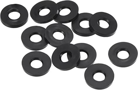 PATIKIL M5 Gummi Flache Unterlegscheiben 12 Pack 5mm ID 11mm AD Dichtungsringe Beilagscheiben Dichtring für Wasserhahn Rohrleitung Wasser Schlauch Befestigung Bolzen Schwarz