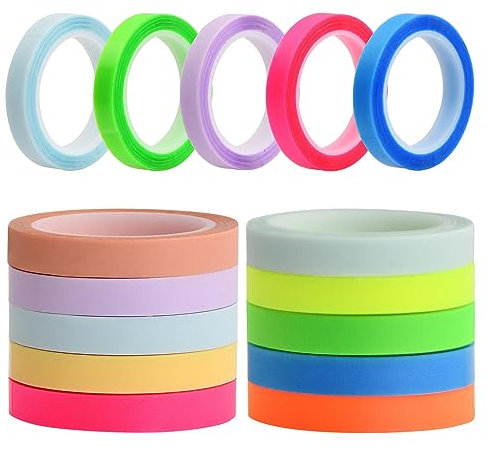 Laughhe 10 Nastro Evidenziatore Rimovibili Schede per Libri Schede per Annotazioni Adesivo di Marcatura Trasparente Etichette Colorate Fluorescenti per Studenti Insegnanti Lettura Prendere Appunti