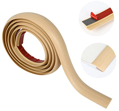 jackfru 2M Rampe Übergangsprofil Selbstklebend, Höhen-Ausgleichsprofil, Abdeckleiste Anpassungsprofil, Türschiene, Übergangsschiene, Schwelle tür teppich, boden (1, Ahornmaserung, 2M*5mm)