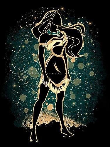 HUANNY DIY Diamond Art Pocahontas Diamond Painting Kits, 5D Full Drill Cross Stitch Embroidery kit for Beginners