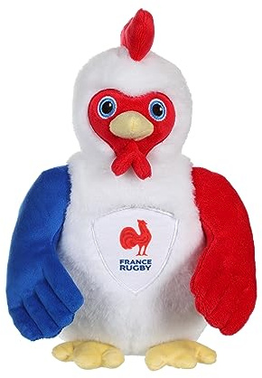 Gipsy Toys – Plüschtier Hahn mit Sound – Französischer Rugbyverband (FFR) – offizielles Lizenz-Plüschtier – 24 cm sitzend – Blau Weiß Rot