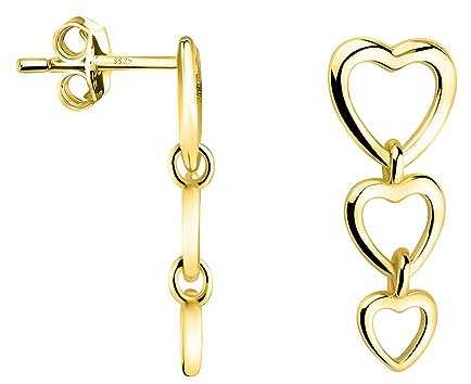 SOFIA MILANI - Damen Ohrringe 925 Silber - vergoldet/golden - Herz Ohrhänger - E2269