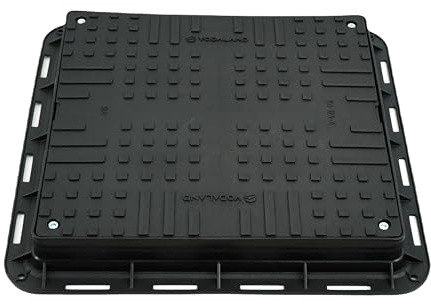 Megaa store Kanaldeckel Kunstoffdeckel Schachtdeckel | 700mmx700mm KL-A15 Gully Brunnendeckel Kunststoffschacht Schachtabdeckung Kontrollschacht (Schwarz)