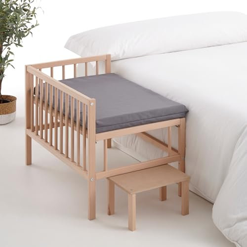 COOL · DREAMS Cama para Perro, Gato, Mascota. Elevada de Madera con Escalón para Acceder. con Colchón de Espuma Viscoelástico Ortoflex. Colecho Junto a tu Mascota. 2 Alturas. Faunatic CoolDreams