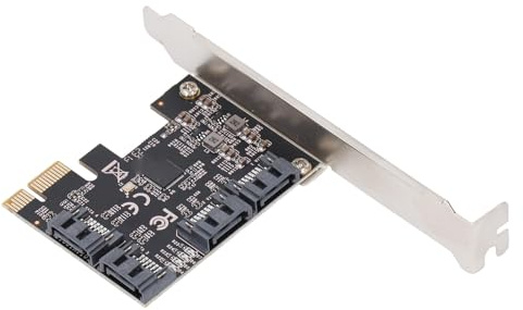 PCI E zu SATA Controller Karte, TXB183 ASM1064 PCIE3.1x1 zu 4 Port SATA3 Erweiterungskarte 6 Gbit/s Adapterkarte für Computer