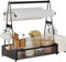 Garqitwan Grill Caddy, Utensil Holder with Two Tissue Holders, Picnic BBQ Caddy for Outdoor Picnic Accessories, Kitchen Countertop Organizer for Plates Utensils (Black)