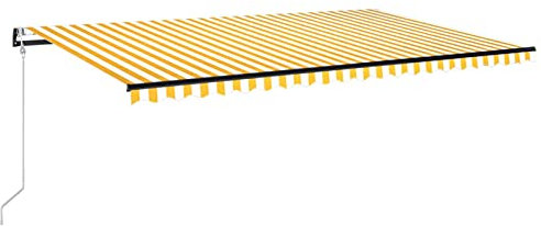 Tidyard Automatisch Einziehbare Markise Klemmmarkise, Sonnenschutz Balkonmarkise Gartenmarkise Terrassenmarkise Gelenkarmmarkise Sonnenmarkise Fallarmmarkise Fenstermarkise,500x300 cm Gelb & Weiß