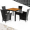 Casaria® Gartenmöbel Set Holz Balkon Wetterfest 4 Personen Polyrattan Akazie Outdoor 7cm Auflagen Stapelbar Gartenstühle Gartentisch Garten Terrasse Möbel