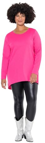 Angel of Style Damen große Größen Übergrößen Plus Size Longshirt, Bequeme Passform, Rundhals, Langarm hibiskuspink 42 832033510-42