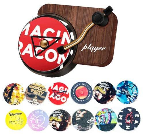 Car Air Fresheners, 12Pcs Fragrance Diffusers Clips Clip Record Player Design Perfume Vent Clip with Aromatherapy Tablets Accessories for Car Home Office