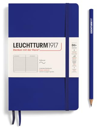 LEUCHTTURM1917 372374 Notizbuch Paperback B6+, Softcover Schreibbuch, 123 nummerierte Seiten, Ink, liniert
