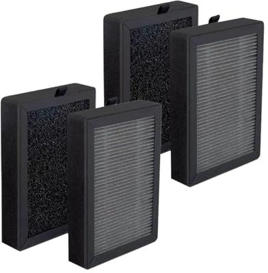 KENSHIRE LV-H128 air purifier filters replacement compatible with LEVOIT LV-H128-RF | ROVACS RV60 | PUURVSAS HM669A air purifiers 3 in 1 HEPA filters | activated carbon filters 4 Pack