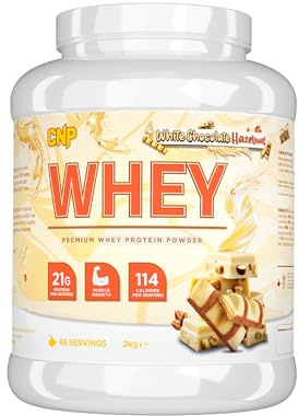CNP Professional Premium Whey Protein Powder 2kg & 900g, 21g Protein, Low Carb, Easy Digestion, 66/30 Servings, Vegetarian, Halal, 12 Great Flavours (2kg (Pack of 1), White Chocolate Hazelnut)