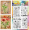 CHGCRAFT Vintage Blooming Flowers Clear Stamps Text Hintergrund-Silikonstempel Mohnblumen Transparente Silikonstempel Siegel für DIY Scrapbooking Kartenherstellung Fotoalbum Postkartendekoration