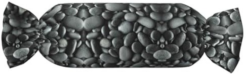 KIROJA Viele schwarze Kieselsteine, zylindrisches Kissen, bequeme Heimdekoration, Kissen mit Einsatz