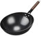 F Fityle Wok en Fer Forgé avec Manche en Bois Ustensiles de Cuisine Traditionnels, Sans Oreille, 40cm