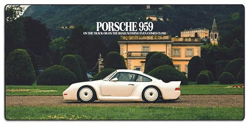 MPCO. Racing Series Mansion Porsche 959 Großes Gaming-Mauspad für den Schreibtisch (Porsche-959, DuraGlyde-Stoff (groß (91,4 x 43,2 cm)