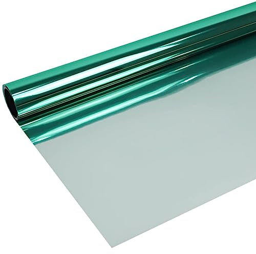 Sichtschutz Fensterfolie Sonnenschutz Spiegelfolie für Fenster Statisch Haftend Blickdicht Reflexfolie BxH 30x100cm(12x39inch)